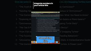 integrate numbers in your article title #shorts