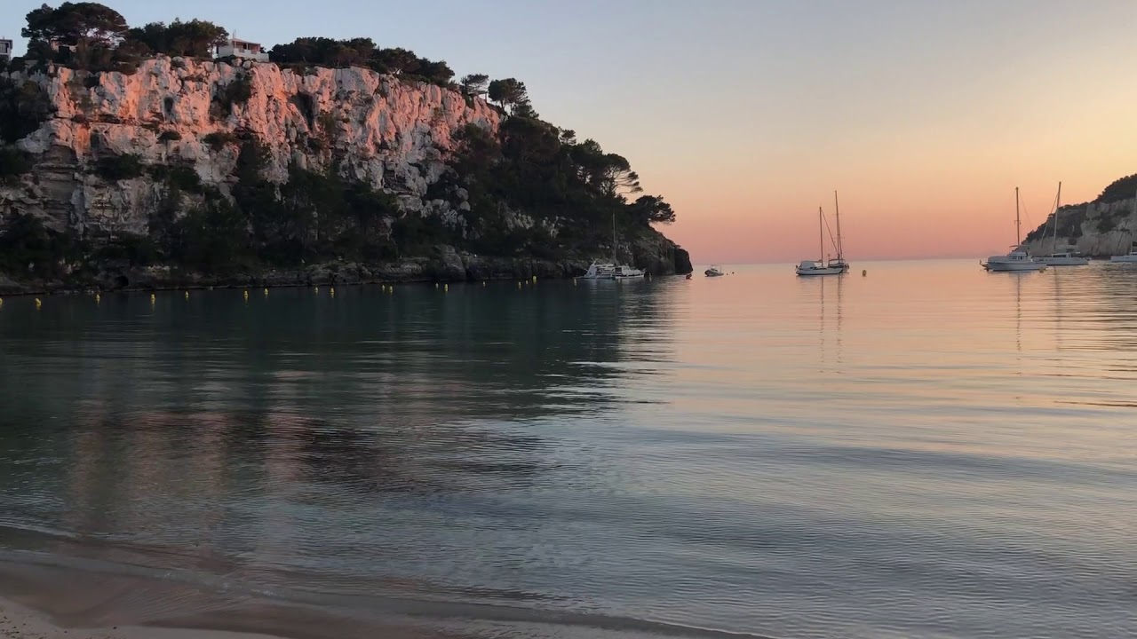 Cala Galdana at dusk on a yoga retreat in Menorca Spain.