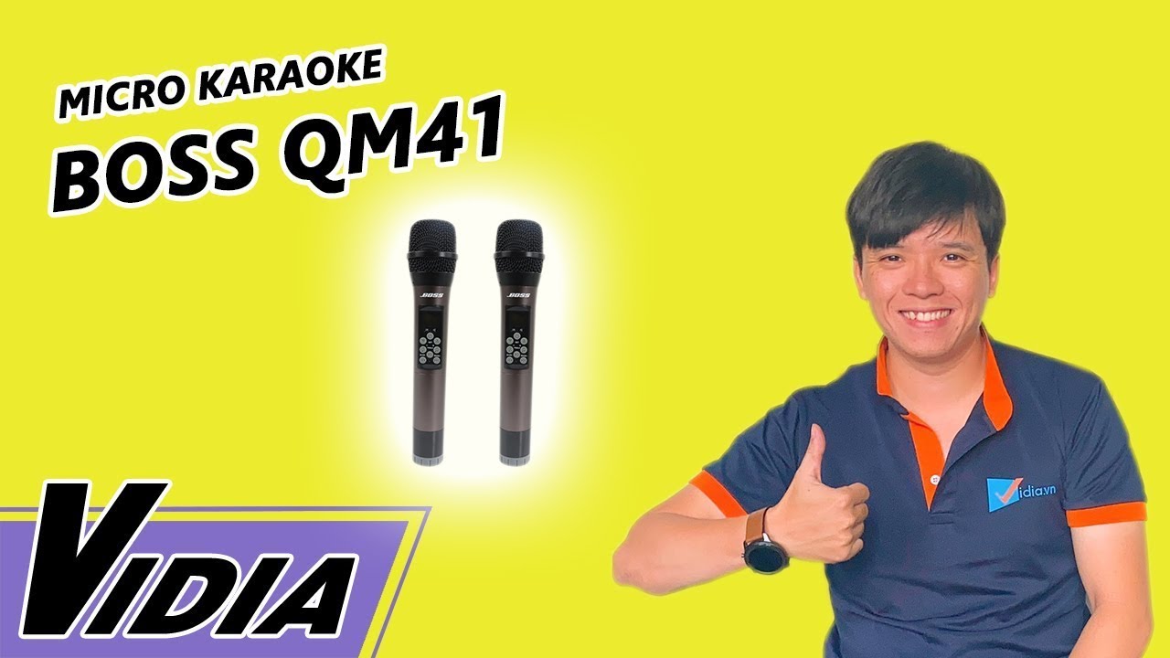 Micro Karaoke Không Dây BOSS QM41 Micro Karaoke Hay Cho Giọng Ca