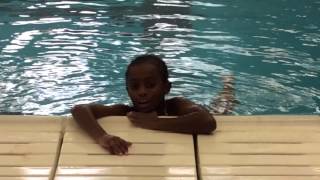Little Girl Jumping In 12 Feet Pool