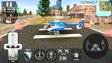 Blue Helicopter Gameplay-Helicopter Flight Pilot Simulator-Android Gameplay
