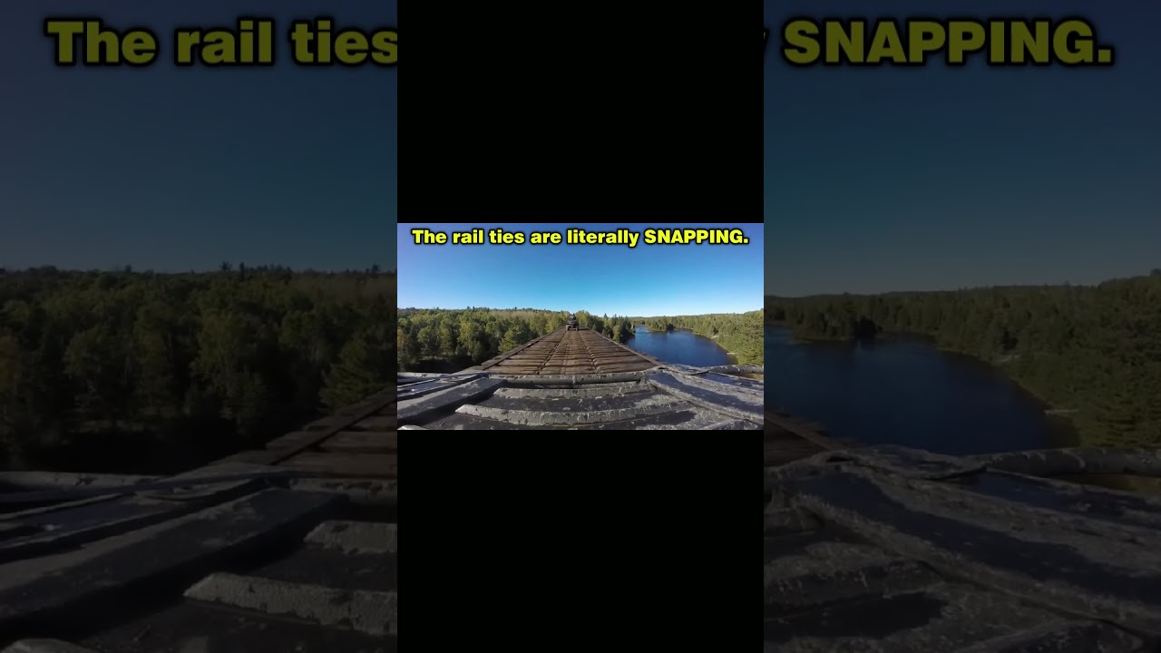 Can Am's 100ft up on ROTTING RAIL TIES. (Never again)