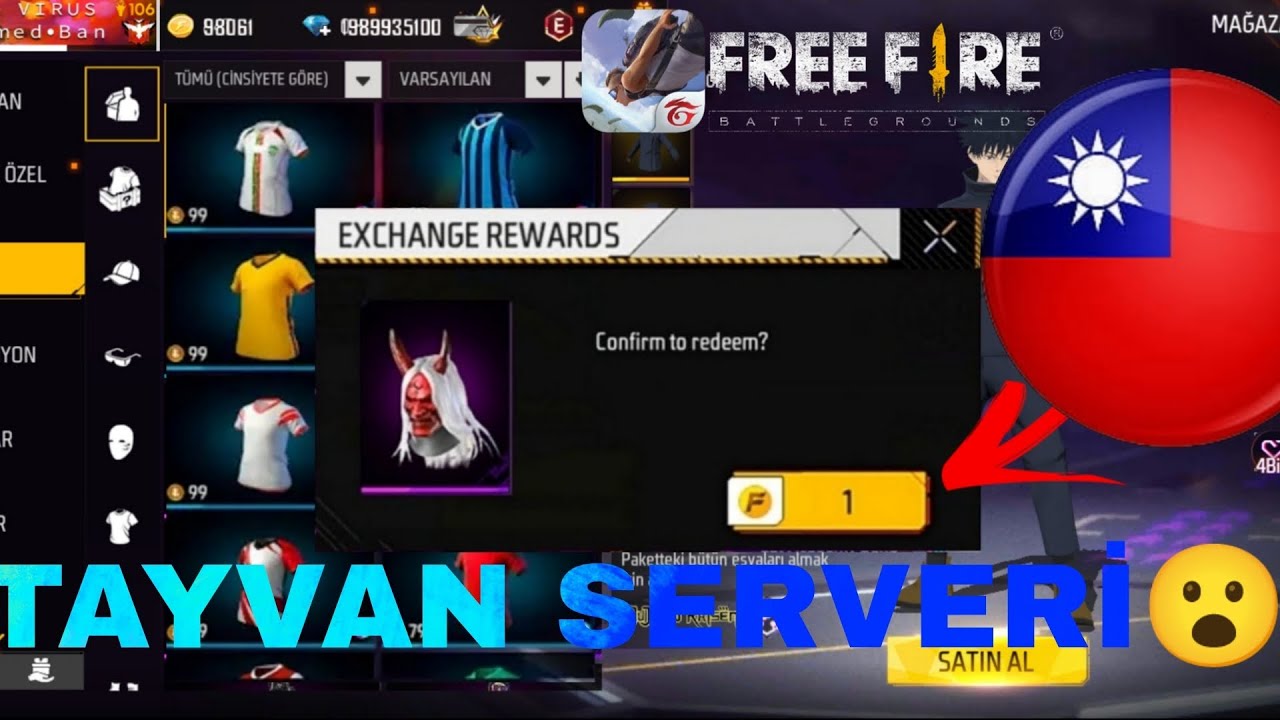 TAYVAN SERVERİNİ DETAYLI İNCELEDİK HERŞEY ÇOK UCUZ😮#FREEFİRESERVERİNCELEME