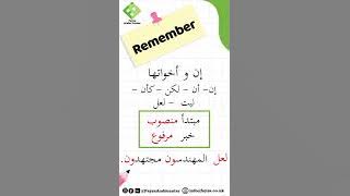 Remember 16: Using Inna Rule إنَّ وأخواتها in Arabic