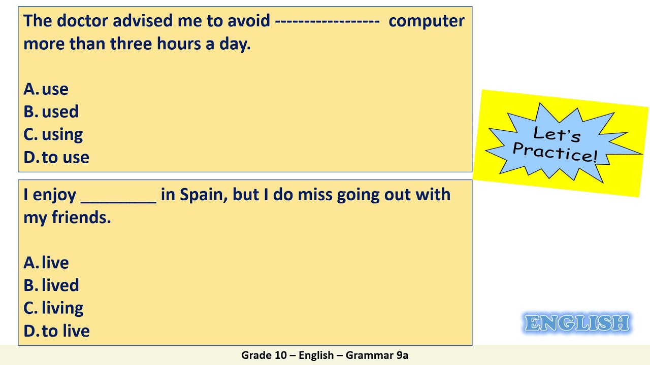 Worksheet For Grade 10 English