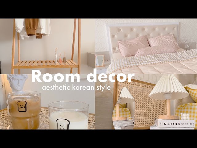 shopee haul 4.4 ROOM DECOR AESTHETIC KOREAN STYLE ✨🇰🇷Standing mirror, rak  kayu, lampu sorot 