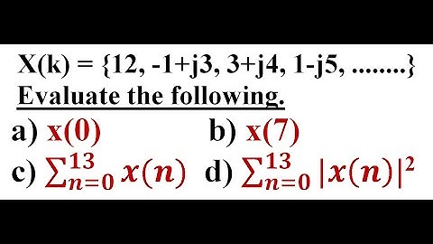 Finding IDFT and Parseval
