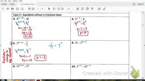 5.2 Solving Exponential Equations