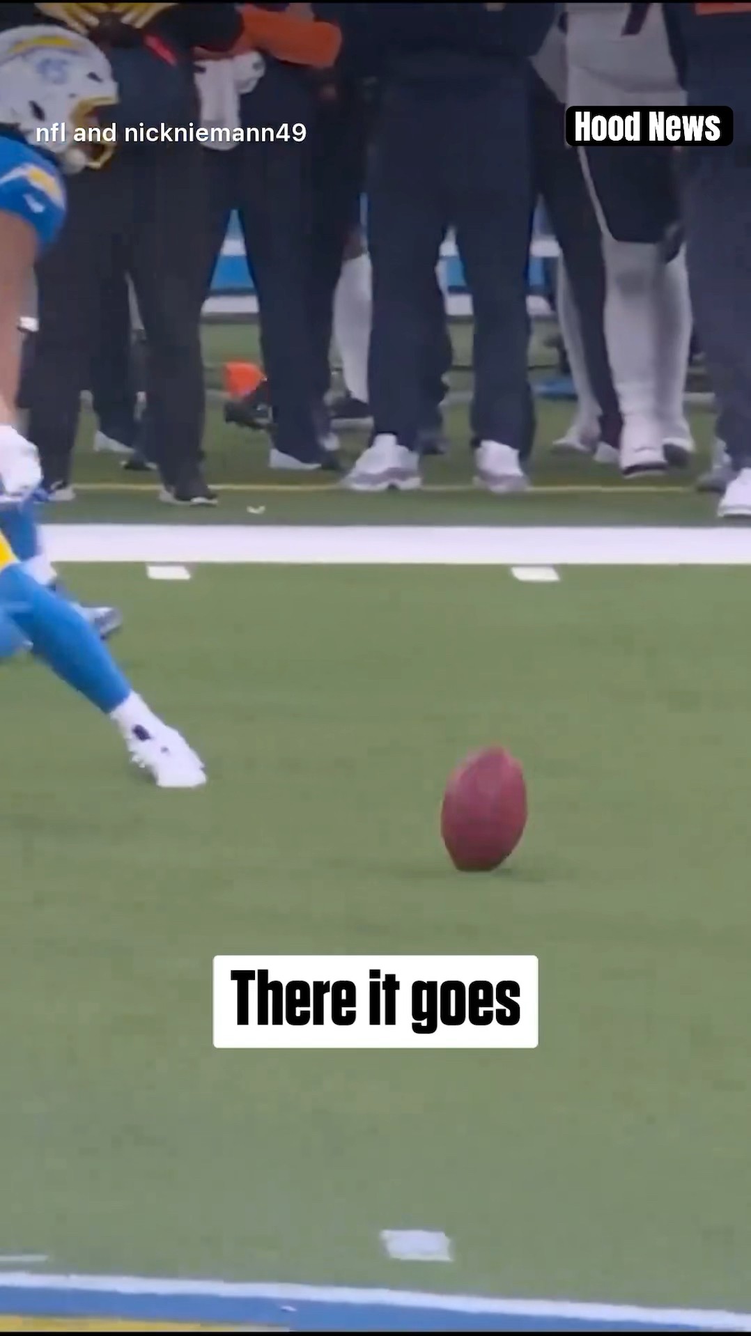 He really caught it #hoodnews #NickNiemann #chargers #broncos #football #onsidekick #omg #how #wow
