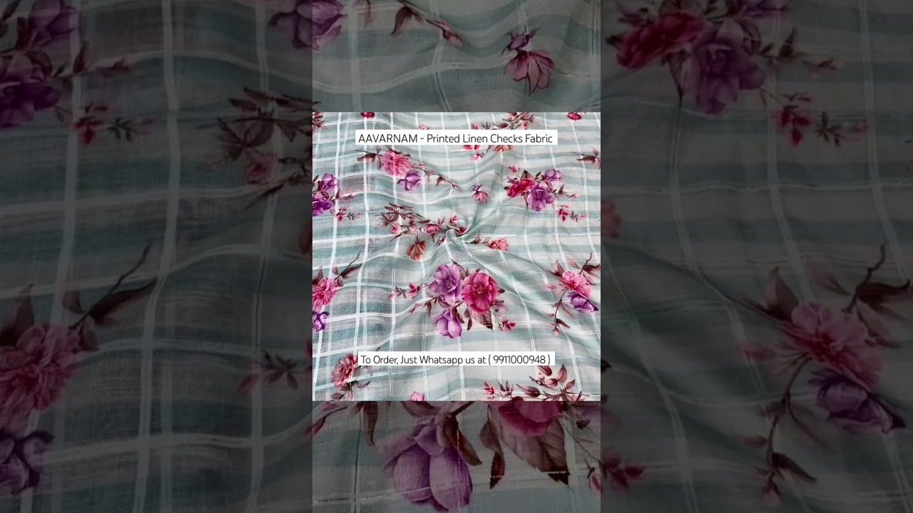 AAVARNAM - Printed Linen Checks Fabric 