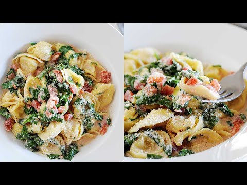 Skillet Spinach & Tomato Tortellini