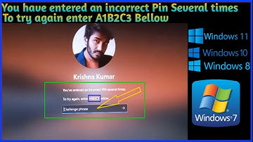 You have entered an incorrect PIN several times. To try again, enter A1B2C3 bellow Windows 11/10/8/7