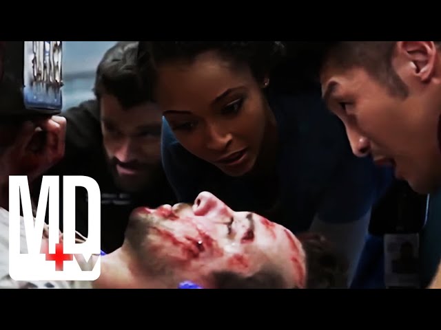 Car Crashes Into Hospital Trapping Man Underneath | Chicago Med | MD TV class=