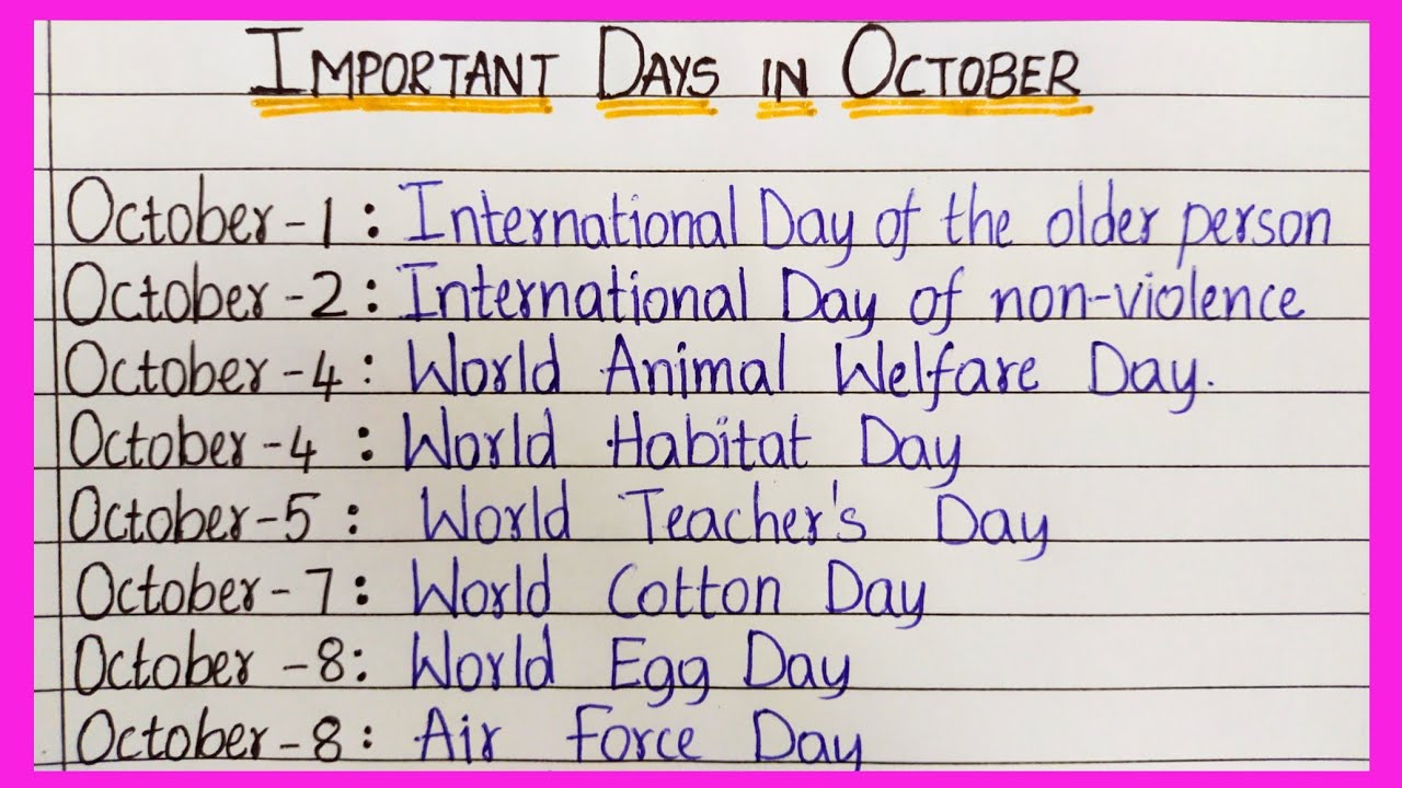 international days in october