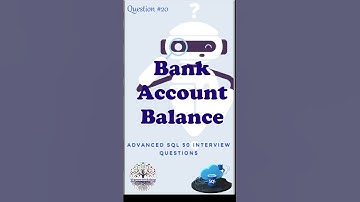 Bank Account Balance #sqlfordataengineer #faangpreparation #interviewquestions #deinterview #sql