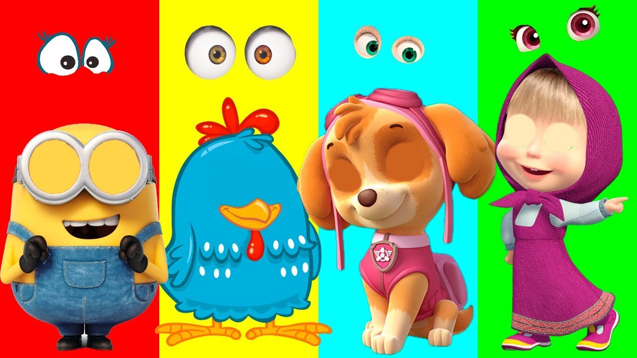 CADÊ OS OLHOS DE GALINHA PINTADINHA MINIONS SKYE PATRULHA CANINA E MASHA E O URSO?