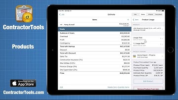 Using Products in ContractorTools