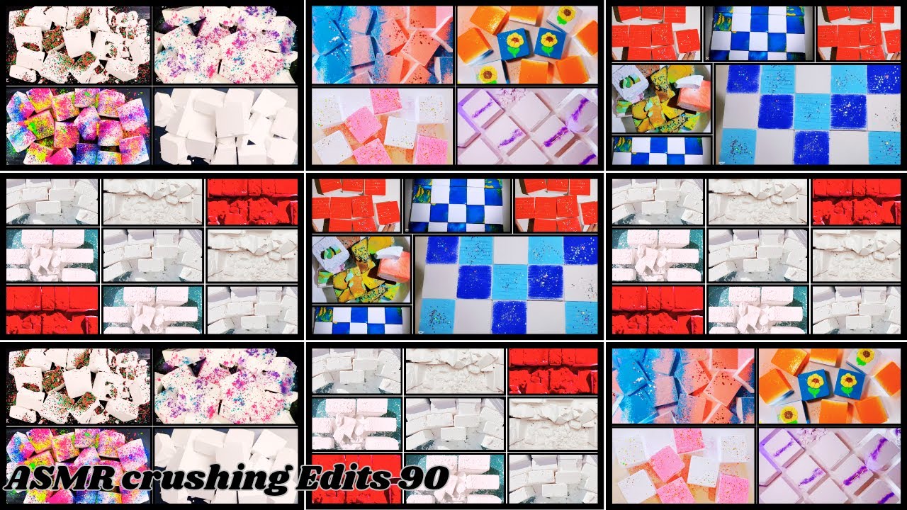 1 Hour Compilation | Dyed And Plain Crunchy Buttery Gym Chalk | Gym Chalk Asmr | Oddly Satisfying