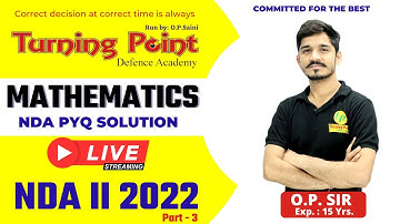 NDA 2 2022 Previous Years Question paper discussion & detailed solution - Mathematics by OP Sir TPDA