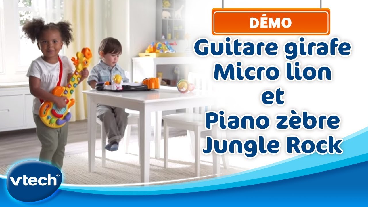 Guitare girafe, Micro lion et Piano zèbre Jungle Rock