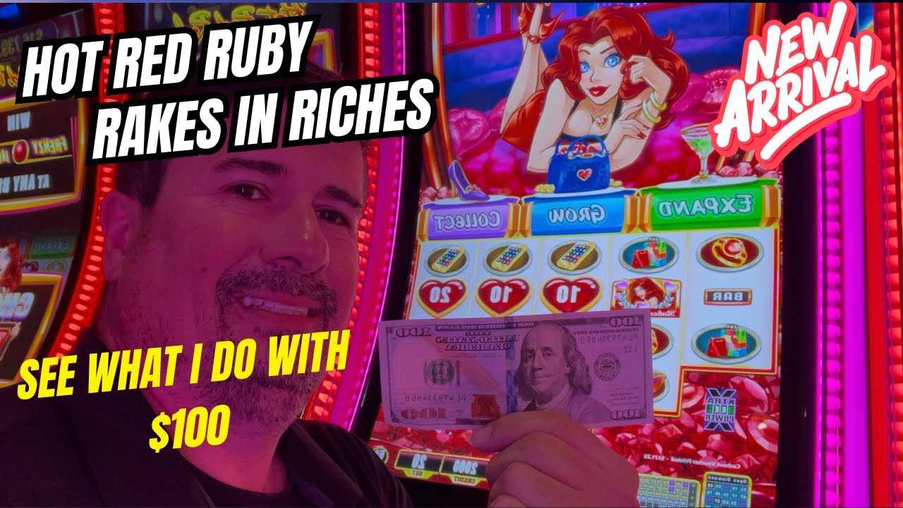 NEW Game! Hot Red Ruby Rakes in Riches $100 starting budget #vgt #redscreens #bingo