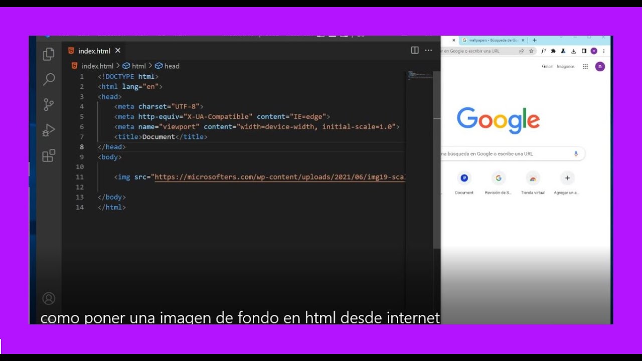 como PONER una IMAGEN de FONDO en HTML desde INTERNET ? - YouTube