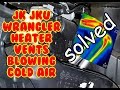 JK Wrangler no or low heat fix. Blowing cold air left vent, heater core