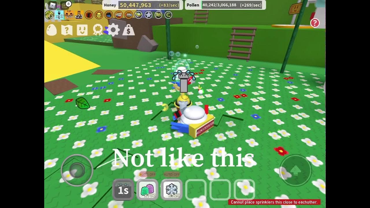 How to stack sprinklers (bee swarm simulator) YouTube