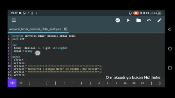 Program Pascal Konversi Bilangan Biner ke Desimal dan Oktal