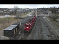 RAILREEL Cloudy Day Catches CP CN VIA Woodstock Ont Mar 15 2024