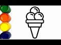 [collection] How to draw ice cream Very Easy Step by Step | Сурет салу Балмұздақ | Muzqaymoq rasm