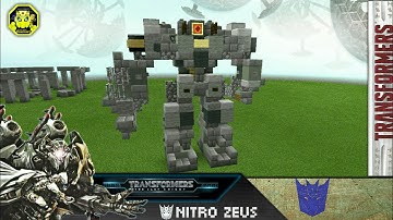 Minecraft - how to build Nitro zeus Robot mode | Transformers 5 the Last Knight สอนสร้างไนโตรซุส!!
