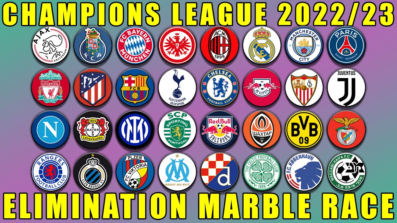 UEFA Champions League 2022/23 Elimination Marble Race in Algodoo