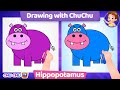 How to Draw a Cute Hippo Step by Step? - Drawing with ChuChu - ChuChu TV Drawing Lessons for Kids