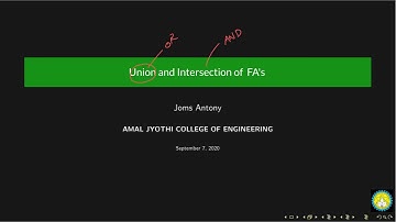 Union and Intersection Operation on Finite Automata