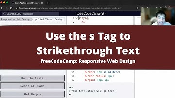 Use the s Tag to Strikethrough Text (Applied Visual Design) freeCodeCamp tutorial