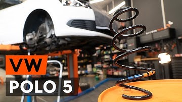Hoe een spiraalveer vooraan vervangen op een VW POLO 5 Sedan [AUTODOC-TUTORIAL]