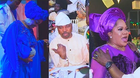 Mercy Aigbe & Husband Steps Out Rocking 2nd Outfit At Fathia Balogun's Party.Mc Oluomo,Toyin Abraham