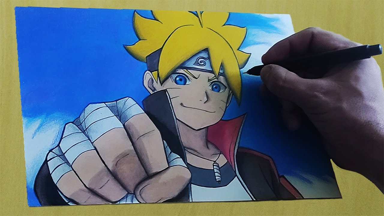 Otaku desenhos - Desenho de Boruto Uzumaki