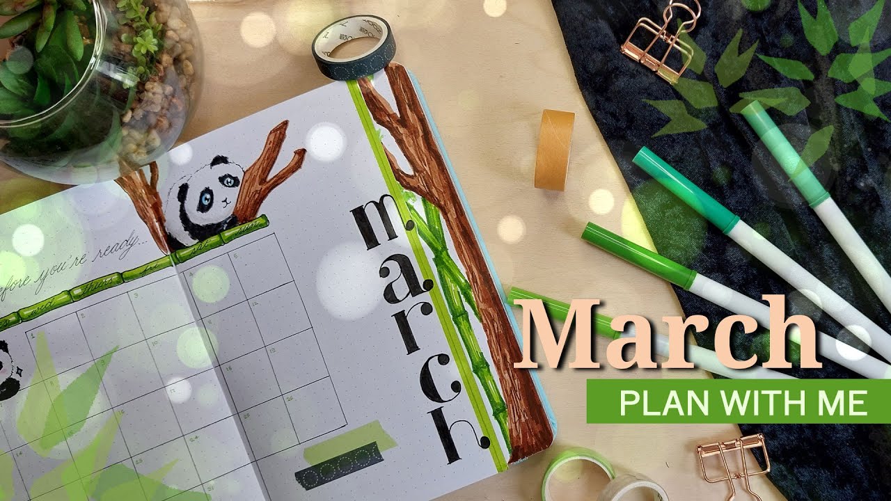 March 2023 🐼🎋 Bullet Journal Setup || Plan With Me || Monthly Bujo