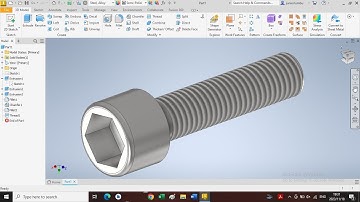 HOW TO DRAW A SUNK HEXAGONAL HEAD BOLT (metric) using Autocad Inventor M14 (Basic Mechanical Eng.)