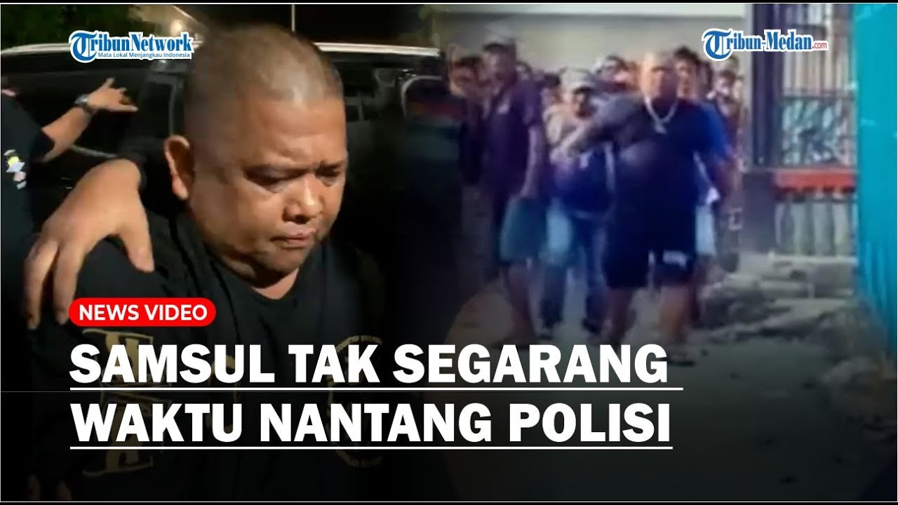 Tampang Samsul Tarigan Saat Tiba di Polrestabes Medan, Tak Segarang Waktu Nantang Polisi
