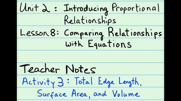 7th Grade Illustrative Mathematics: Gr. 7; U2; Lesson 8-3: Total Edge Length, Surface Area, Volume