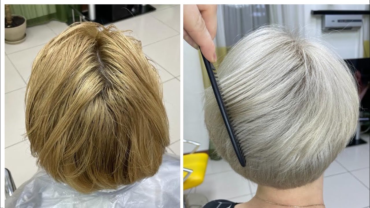 Из 7.3 (золотистый блонд)  в платиновый блонд 10.1 Обесцвечивание коричневых волос в блонд