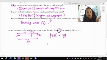 Partitioning a Line Segment Geometry Unit 1 Day 9