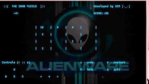 2048 in C / C++ ( Simplified code )