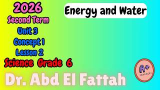 ساينس سادسة ابتدائى ترم ثانى Science Grade 6 Unit 3 Concept 1 Lesson 2 Energy and Water