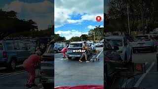 He Left the Shopping Cart Loose… Then the Parking Worker Taught Him a Lesson 😳🛒#kindness