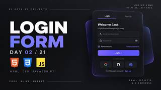 Building a Responsive Login Form with HTML CSS JavaScript | Coding ASMR