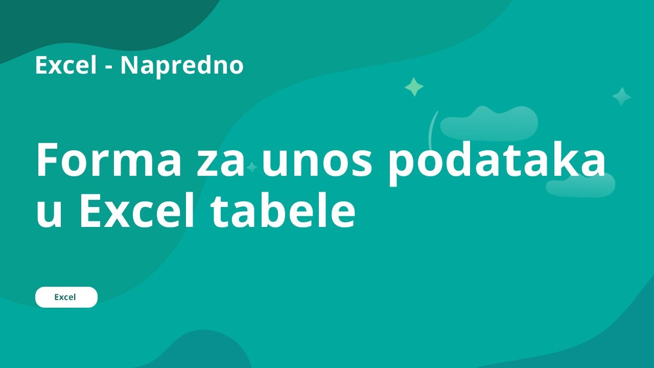 Jednostavna forma(obrazac) za unos podataka u Excelu tabele YouTube